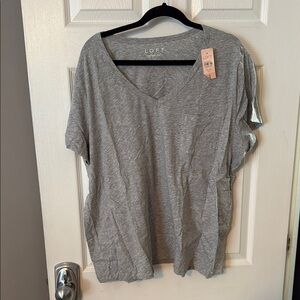 LOFT Plus Gray Women's Top Vintage So Soft